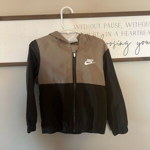 Nike Youth Black and Tan Hooded light wind breaker